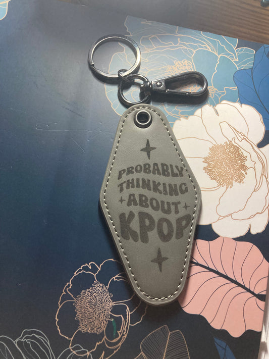 K-pop Leatherette motel keychain